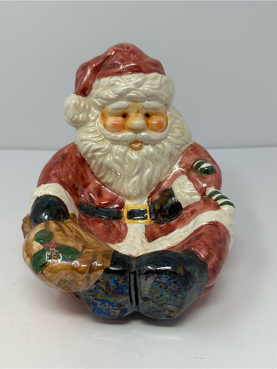Other - Santa Clause Glazed Ceramic Candy Dish Christmas Decor A1